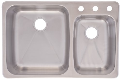 Franke C2233R/9 Stainless Steel 33 ¼ by 22in. Dual mount Double Bowl Sink