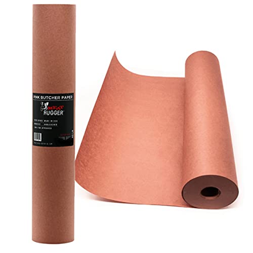 Pink Butcher BBQ Paper Roll (18 Inch x 225 Feet) - Food Grade Peach Wrapping Paper for Smoking Beef Brisket Meat Texas Style, All Natural and Unbleached